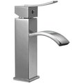 Alfi Trade ALFI Trade AB1258-BN Brushed Nickel Square Body Curved Spout Single Lever Bathroom Faucet AB1258-BN